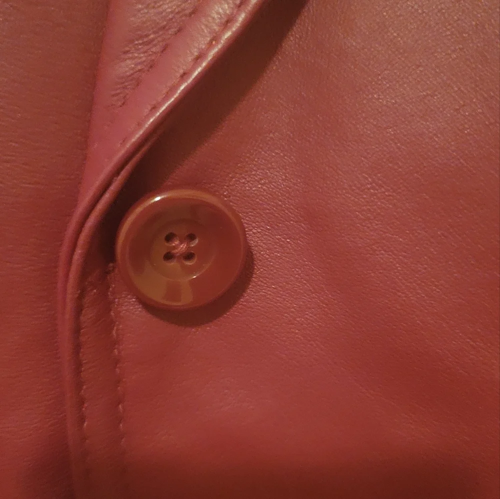 East 5th Dark Red Maroon Genuine Leather Blazer Jacket Coat Size L - Picture 3 of 8